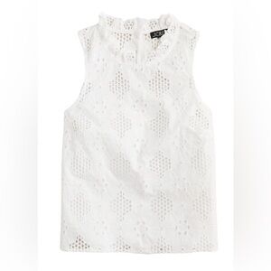 J Crew Fleur top in eyelet BR583 XXS White